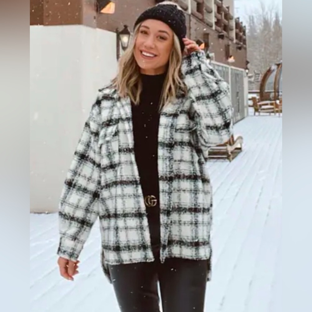 12th tribe plaid shacket